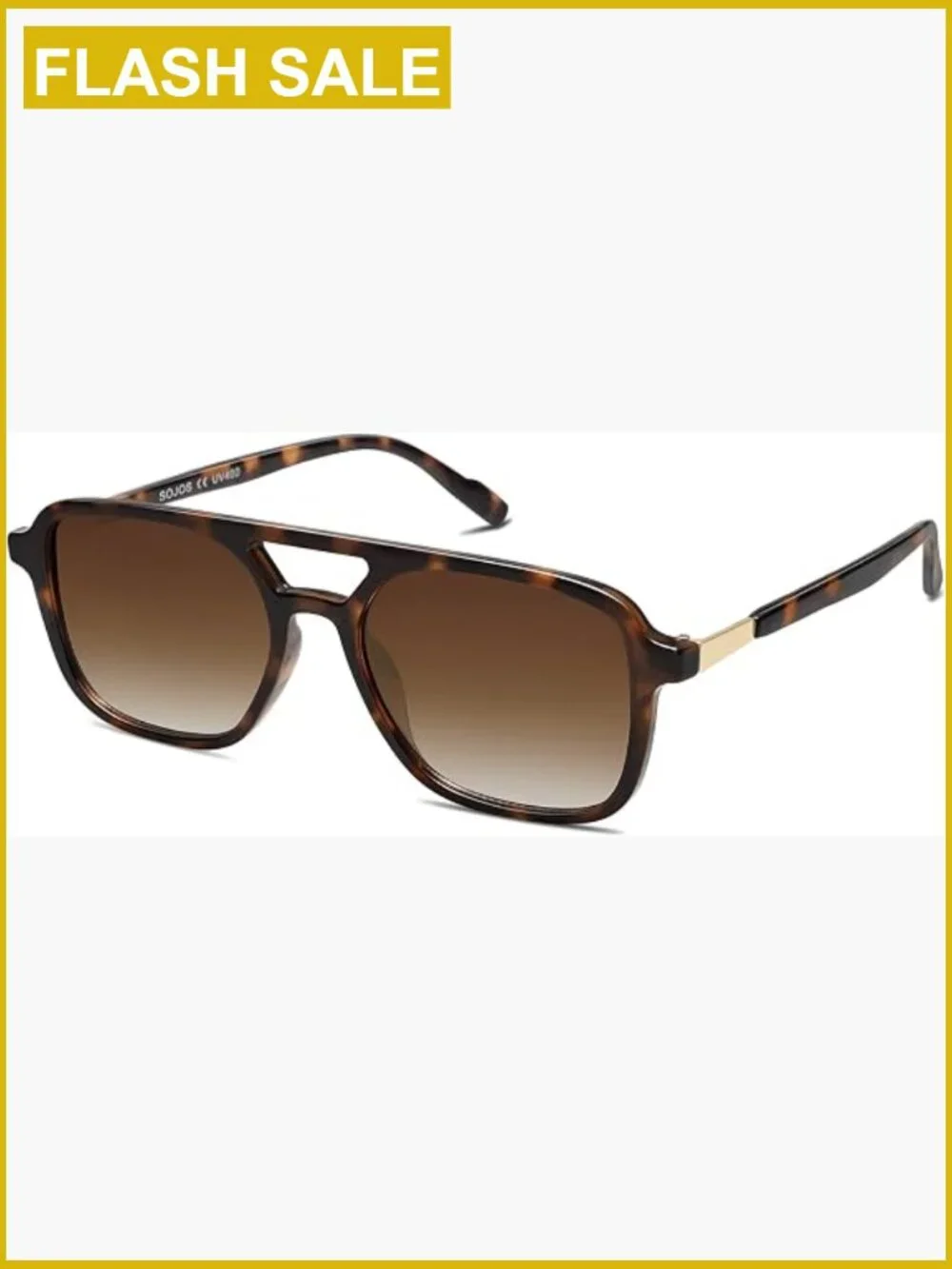 Retro Aviator Sunglasses Rectangle Shield Unisex